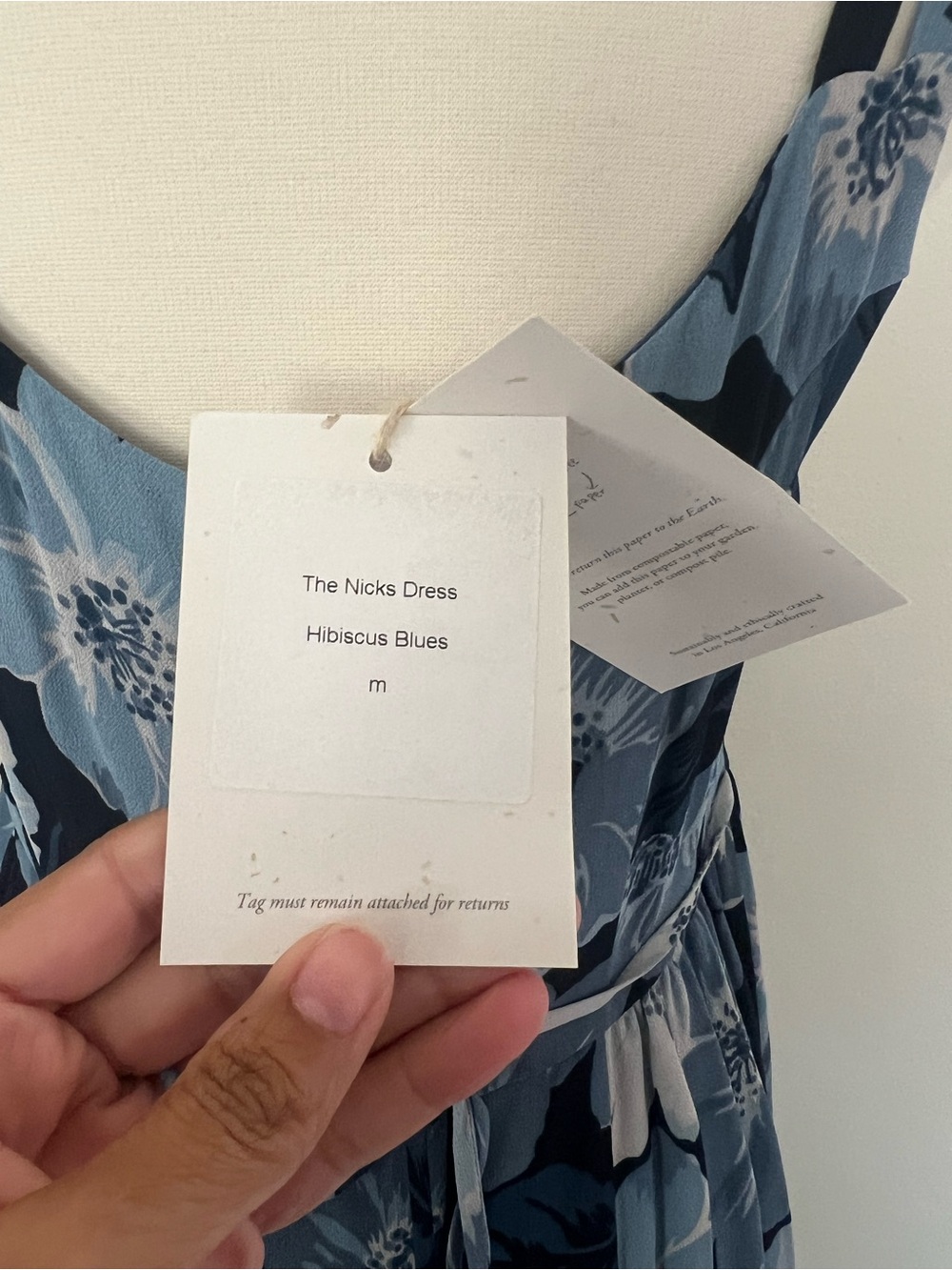 NWT Christy Dawn The Nicks Dress Hibiscus Blue M - Picture 8 of 10